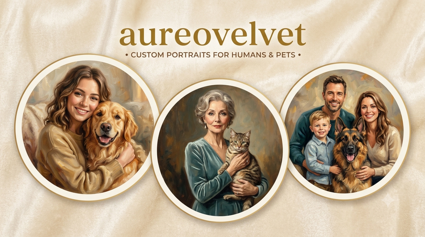 Custom Human-Pet Oil Paintings