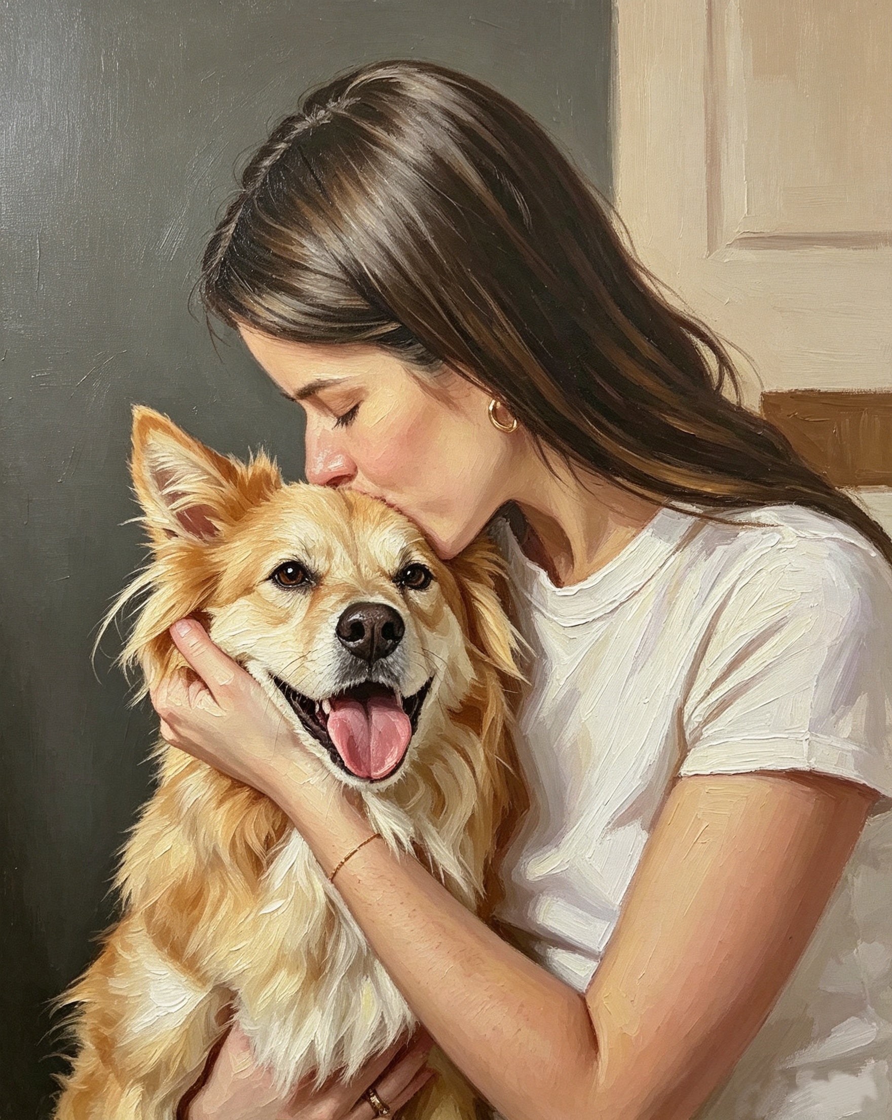Gentle Kiss with My Loyal Companion