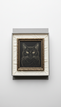 Scratch art cat portrait in gift box