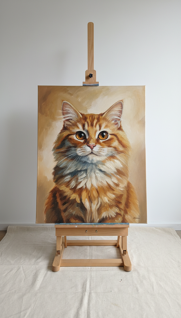 Sentimental Kitty Portrait Canvas